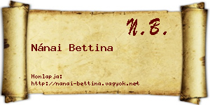 Nánai Bettina névjegykártya